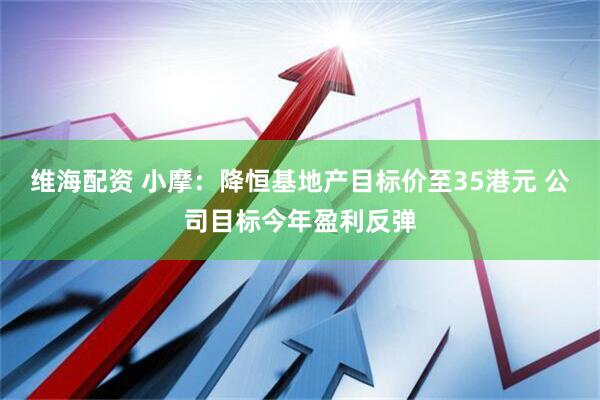 维海配资 小摩：降恒基地产目标价至35港元 公司目标今年盈利反弹