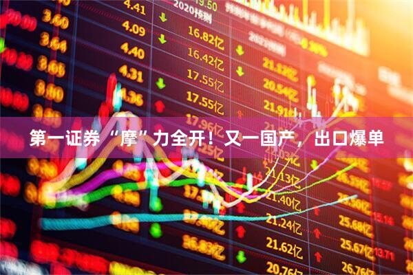 第一证券 “摩”力全开！又一国产，出口爆单