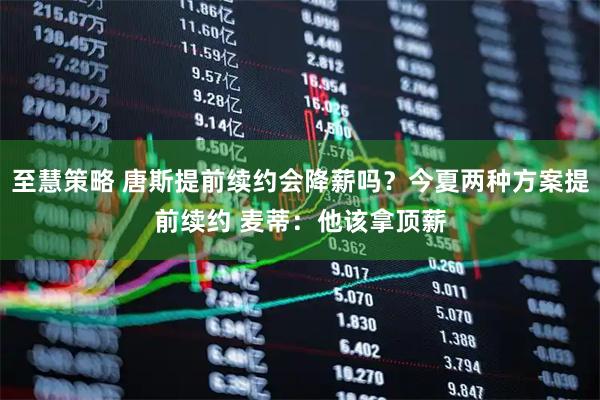 至慧策略 唐斯提前续约会降薪吗?今夏两种方案提前续约 麦蒂:他该拿顶薪