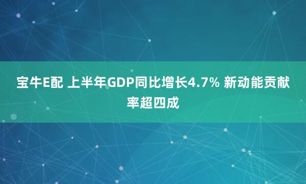 宝牛E配 上半年GDP同比增长4.7% 新动能贡献率超四成