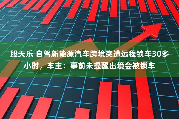 股天乐 自驾新能源汽车跨境突遭远程锁车30多小时，车主：事前未提醒出境会被锁车